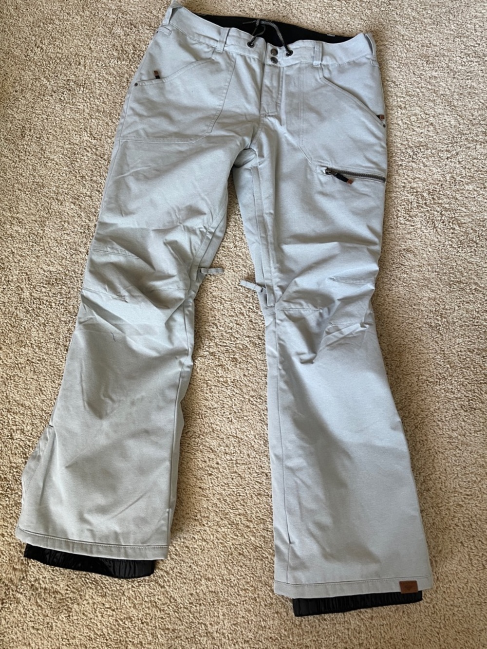 Roxy Women's Light Gray Boot Cut Snow Pants